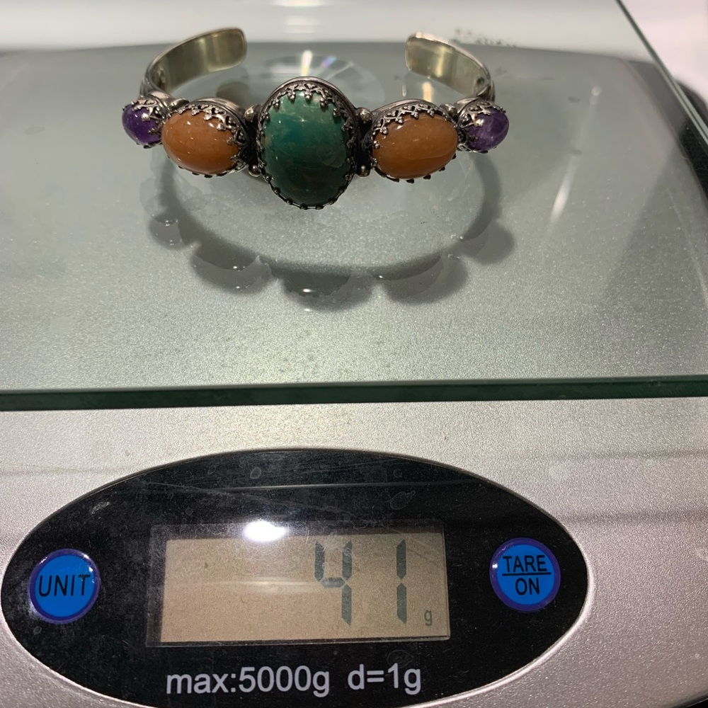 Carolyn Pollack sterling and stone cuff bracelet - Picture 7 of 7